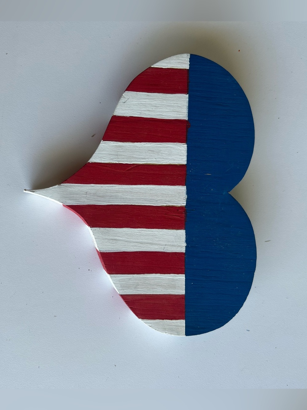 Hand painted Patriotic Heart Wall Decor - Red, White & Blue
